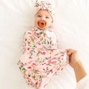 Floral Baby Girl Cocoon Swaddle Bundle from mama coco